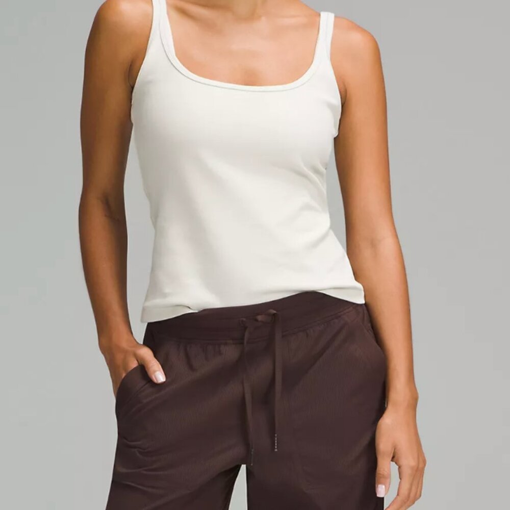 Lululemon Athletica NWT Slim-Fit Stretch Cotton Tank Top in Bone - Size XL